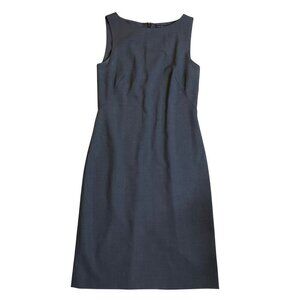 Theory Betty Urban charcoal grey wool blend shift dress sleeveless size 2